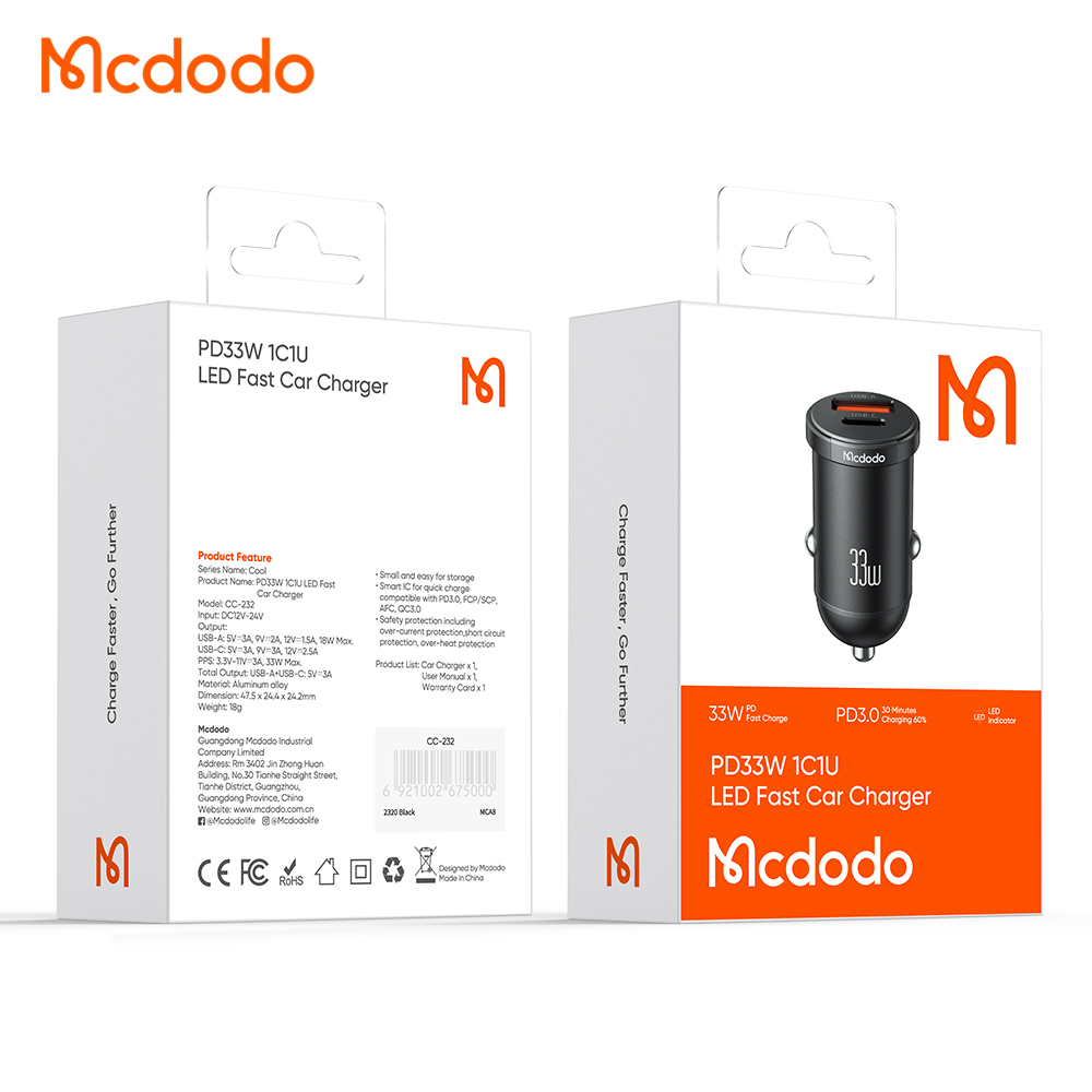 شارژر فندکی 33W مکدودو مدل CC-2320 ( اورجینال )