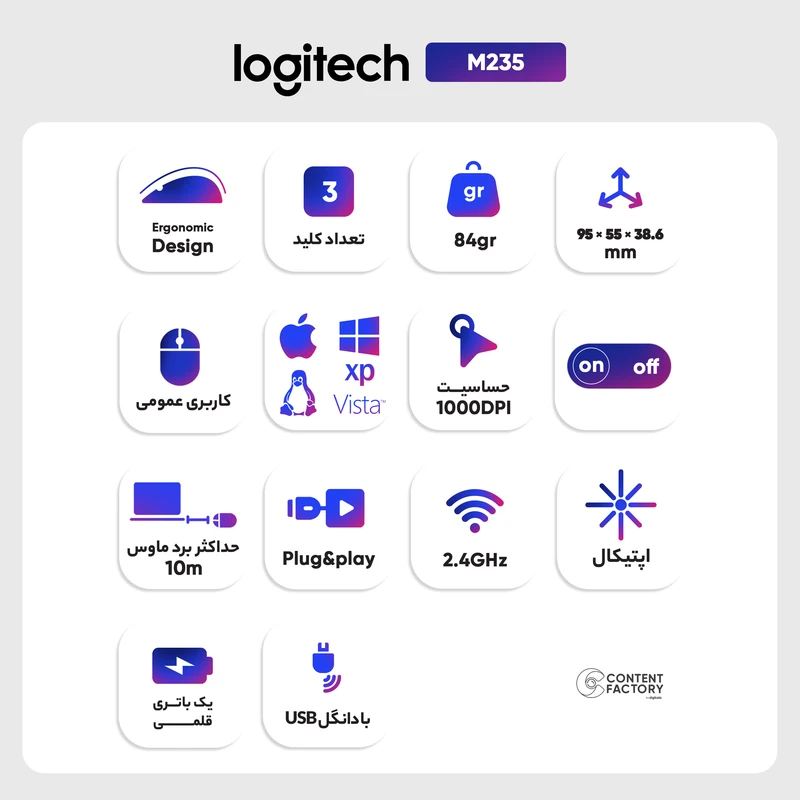 ماوس بیسیم لاجیتک مدل M235
